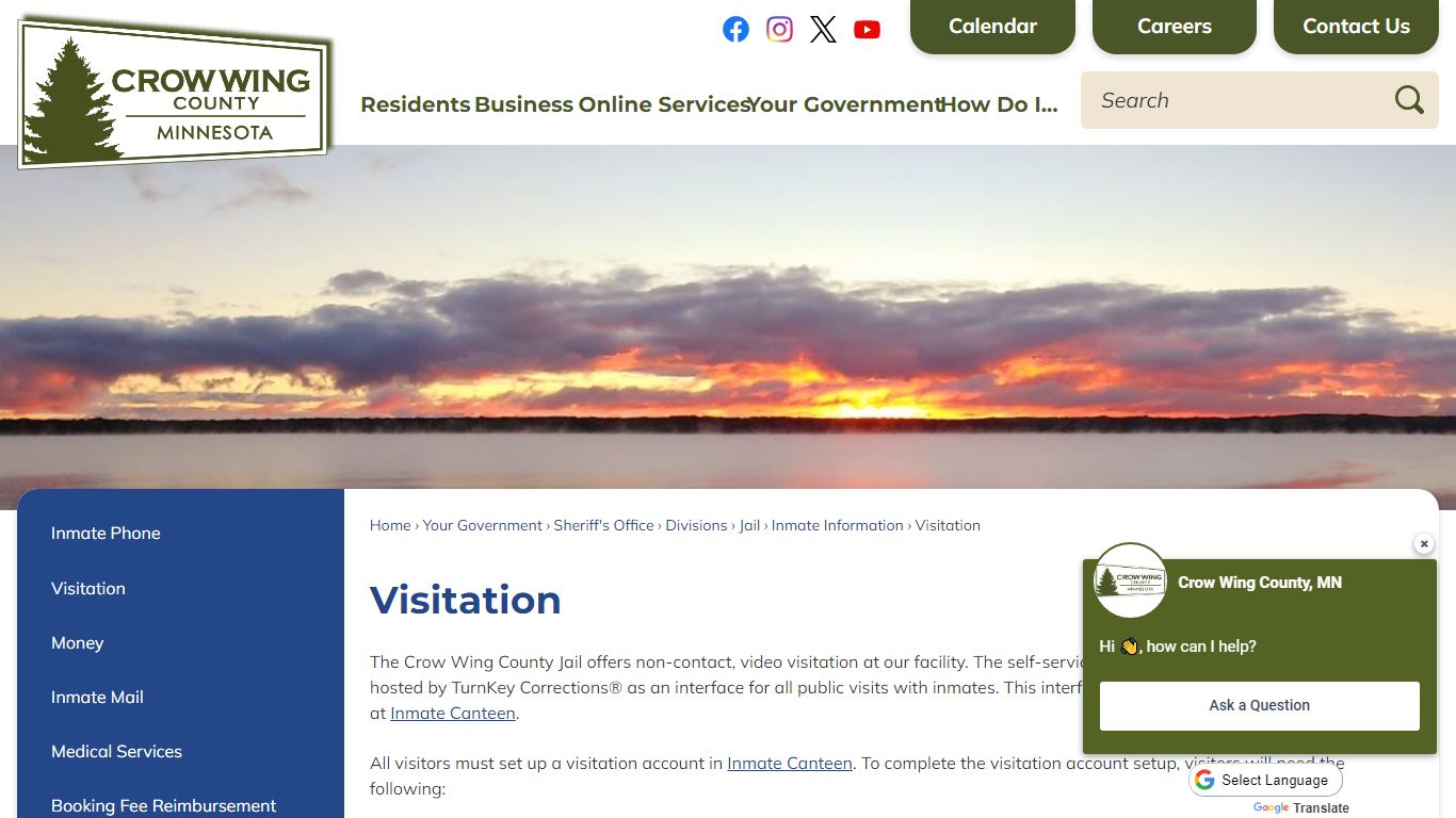 Visitation | Crow Wing County, MN - Official Website